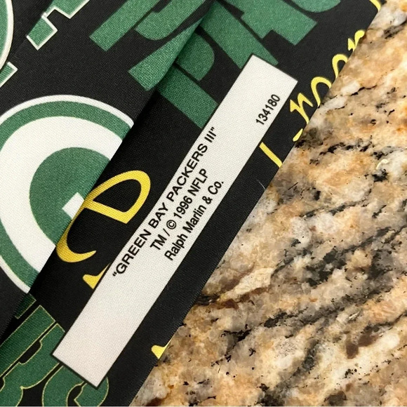Vintage Green Bay Packers Tie Logo Spell Out All Over Print 1996 Mens 90s - Picture 5 of 6